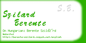 szilard berente business card